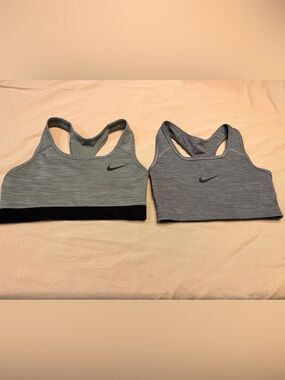 Nike Gray Racerback Sports Bras  Bundle (Size Small)